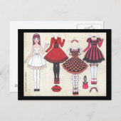 赤毛のロリータ紙の人形はがき ポストカード (正面/裏面)