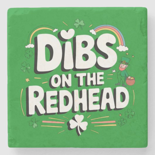 赤毛の人の指名権 Funny St Patrick's Day ストーンコースター (正面)