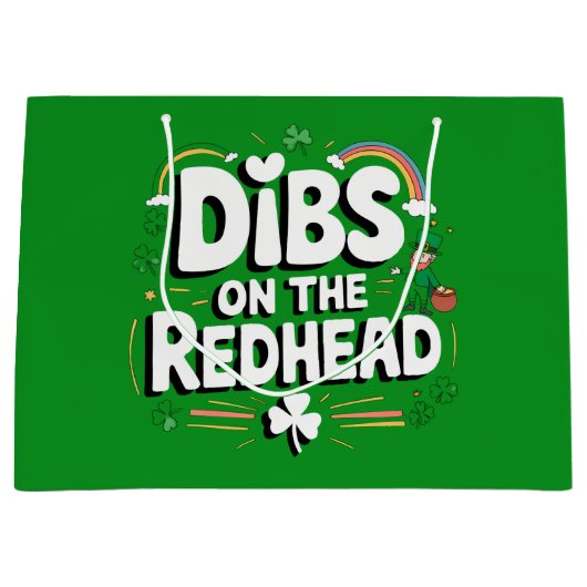 赤毛の人の指名 Funny St Patrick's Day ラージペーパーバッグ (正面)