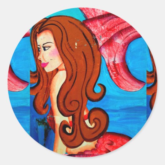 赤毛の人魚のシール ラウンドシール (正面)