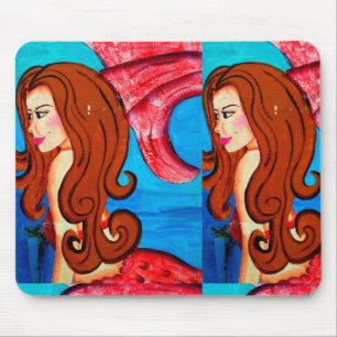 赤毛の人魚はmousepadを結び付けます マウスパッド