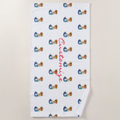 赤毛の人魚サンダー_コーブ ビーチタオル (正面)