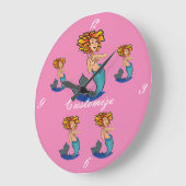 赤毛の人魚サンダー_コーブ ラージ壁時計 (傾斜)