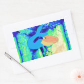 赤毛の人魚デザイン 長方形シール (封筒)