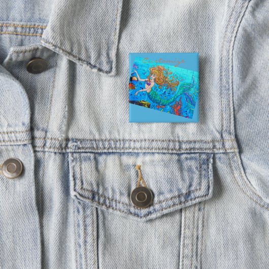 赤毛の人魚ブルー 缶バッジ (インサイチュ)