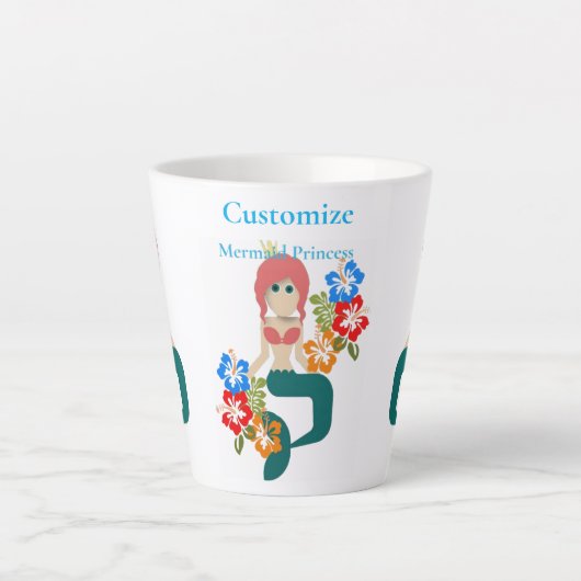 赤毛の人魚姫サンダーの入り江 カフェラテマグ (正面)