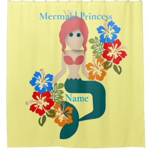 赤毛の人魚姫サンダーカーブ シャワーカーテン (正面)
