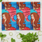 赤毛の人魚用タオル キッチンタオル (折り畳み)