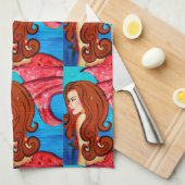 赤毛の人魚用タオル キッチンタオル (四つ折り)