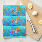 赤毛の人魚用ブルータオル キッチンタオル (四つ折り)