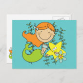 赤毛の人魚 ポストカード (正面/裏面)