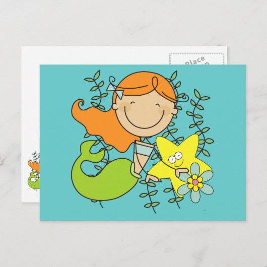 赤毛の人魚 ポストカード (正面/裏面)
