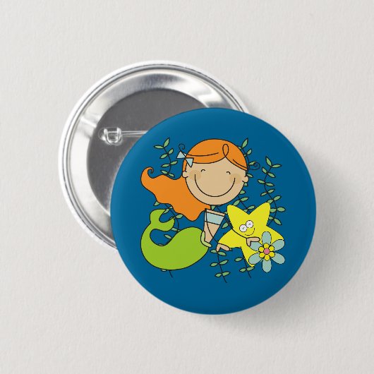 赤毛の人魚 缶バッジ (正面&裏面)