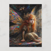 赤毛の可愛らしい小さな妖精 ポストカード (正面)