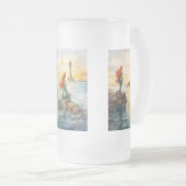 赤毛の夢のような人魚の夕日 フロストグラスビールジョッキ (正面右)