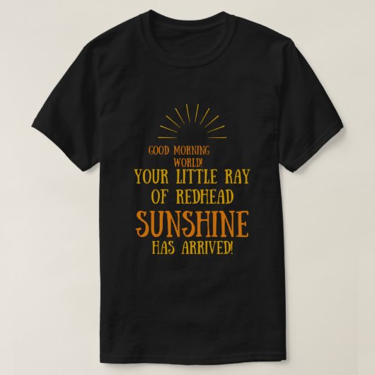 赤毛の太陽の光が届いた Tシャツ (デザイン正面)