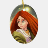 赤毛の女の子のオーナメント セラミックオーナメント (裏面)