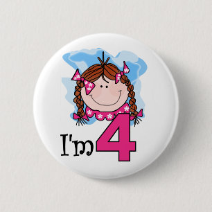 赤毛の女の子私は4才です 缶バッジ