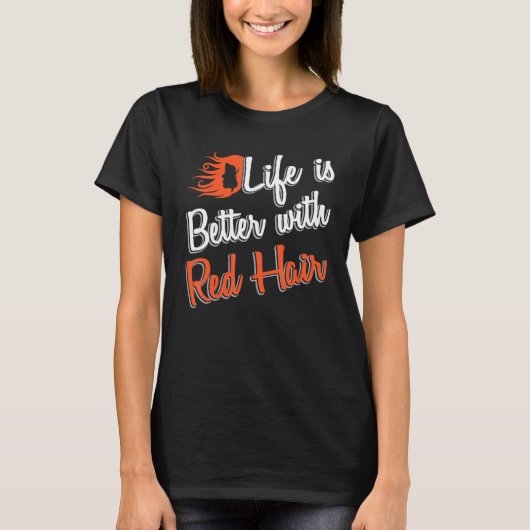 赤毛の女の子 赤い髪の赤毛の女の子 Tシャツ (正面)