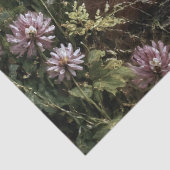 赤毛の女性と狐の野の花のデコパージュ 薄葉紙 (詳細)