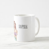 赤毛の女性の紫色のトップス コーヒーマグカップ (正面右)