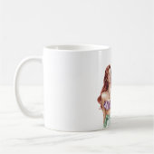 赤毛の女性の紫色のトップス コーヒーマグカップ (左)