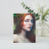 赤毛の女性はがき ポストカード (スタンド正面)