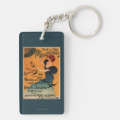赤毛の女性は気球の鳥ポスターを待ちます キーホルダー (裏面)