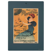 赤毛の女性は気球の鳥ポスターを待ちます クリップボード (裏面)