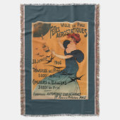 赤毛の女性は気球の鳥ポスターを待ちます スローブランケット (正面縦)