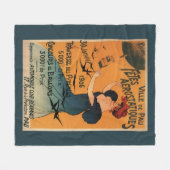 赤毛の女性は気球の鳥ポスターを待ちます フリースブランケット (正面(横))