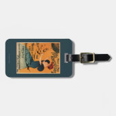 赤毛の女性は気球の鳥ポスターを待ちます ラゲッジタグ (正面横)