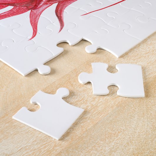 赤毛の女性ポートレートシューレアルファンタジー美術 ジグソーパズル (側面)