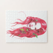 赤毛の女性ポートレートシューレアルファンタジー美術 ジグソーパズル (横)