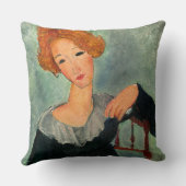 赤毛の女性, 1917 by Amedeo Modigliani クッション (裏面)