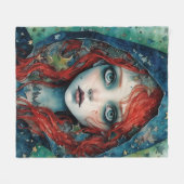 赤毛の女神 フリースブランケット (正面(横))