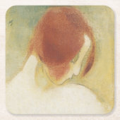 赤毛の少女ヘレネ・シュジャフベック スクエアペーパーコースター (正面)
