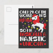 赤毛の希少な女性　気高きユニコーン愛好家 ポストカード (正面/裏面)