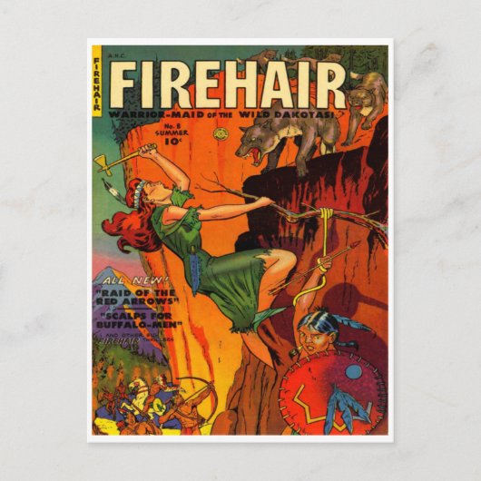 赤毛の戦士メイド戦闘狼 ポストカード (正面)