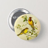 赤毛の旗布のEmberizaのbruniceps 缶バッジ (正面&裏面)