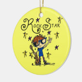 赤毛の男の子のロックスター セラミックオーナメント (左)