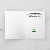 赤毛の男性ゴルファー用挨拶カード カード (内部)