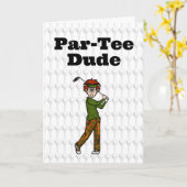 赤毛の男性ゴルファー用挨拶カード カード (黄色い花)