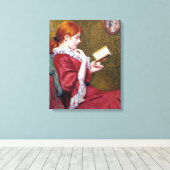 赤毛の美しい読若い女性 キャンバスプリント (インサイチュ (ウッドフロア))