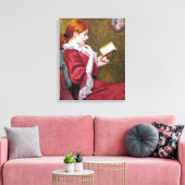 赤毛の美しい読若い女性 キャンバスプリント (インサイチュ (リビング))