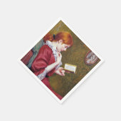 赤毛の若い女は読いい本だ スタンダードカクテルナプキン (角)