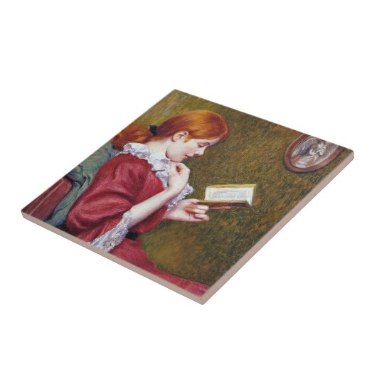 赤毛の若い女は読いい本だ タイル (側面)