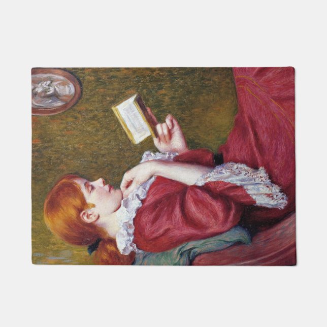 赤毛の若い女は読いい本だ ドアマット (正面)