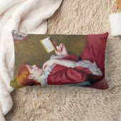 赤毛の若い女は読いい本だ ランバークッション (ブランケット)