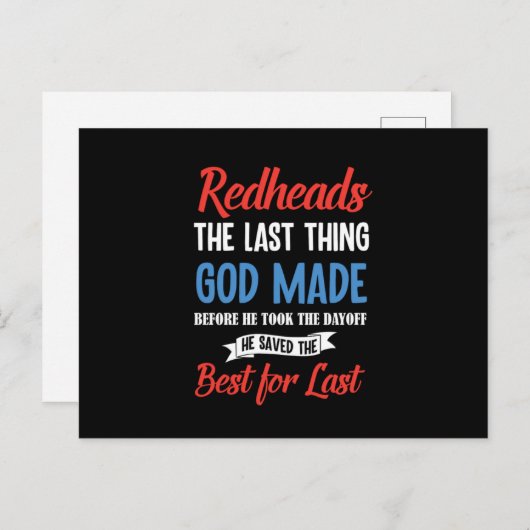 赤毛の赤い毛最高の生姜の赤毛ギフト ポストカード (正面/裏面)